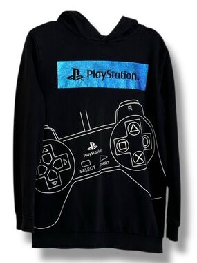 Sony PlayStation Hoodie Sweatshirt Video Game Sweatshirt Black Blue Sze XL Youth